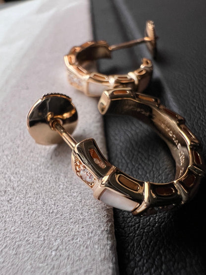 DIANA SERPENTI MOP PINK GOLD EARRINGS