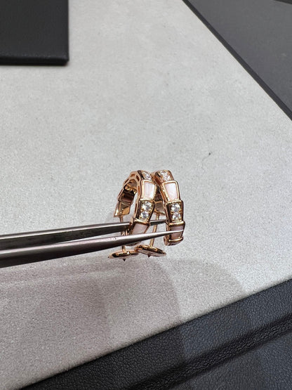 DIANA SERPENTI MOP PINK GOLD EARRINGS