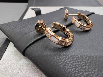 DIANA SERPENTI MOP PINK GOLD EARRINGS