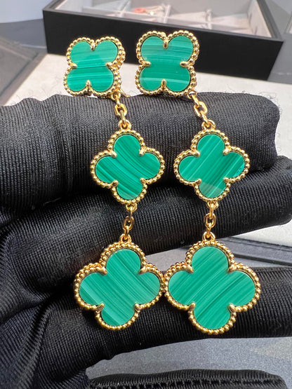DIANA CLOVER MALACHITE 3 MOTIFS OR 
