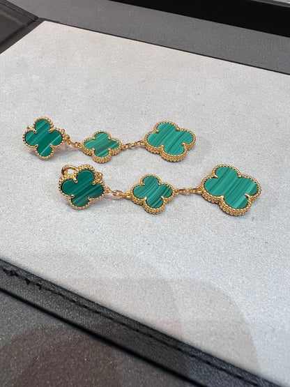 DIANA CLOVER MALACHITE 3 MOTIFS OR 