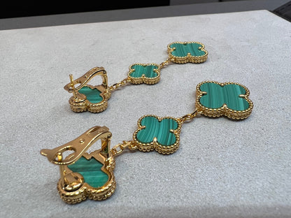 DIANA CLOVER MALACHITE 3 MOTIFS OR 