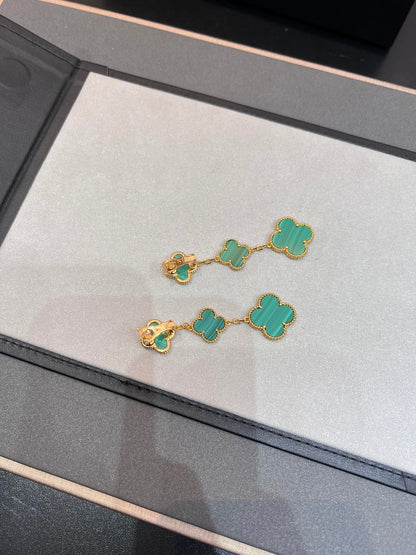 DIANA CLOVER MALACHITE 3 MOTIFS OR 