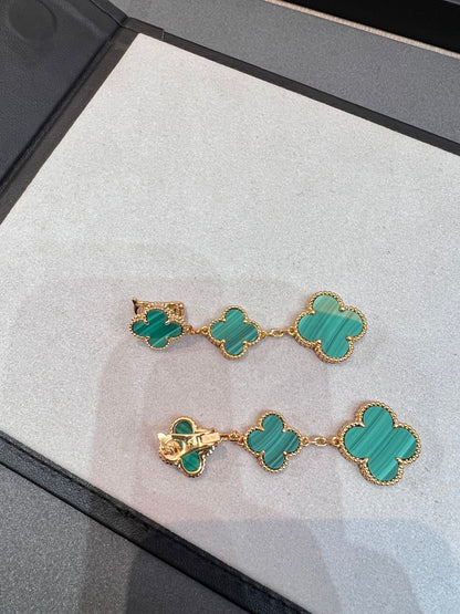 DIANA CLOVER MALACHITE 3 MOTIFS OR 