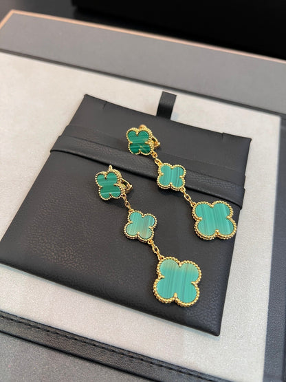 DIANA CLOVER MALACHITE 3 MOTIFS OR 