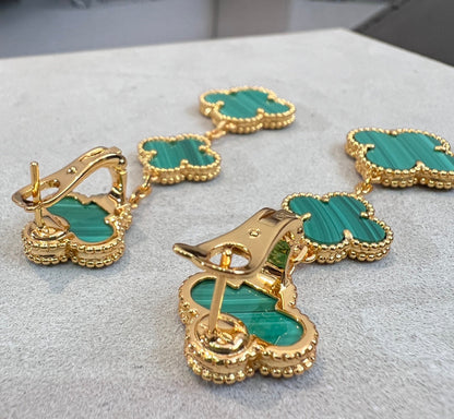 DIANA CLOVER MALACHITE 3 MOTIFS OR 