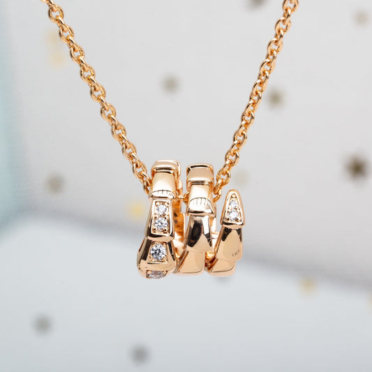 DIANA SERPENTI PINK GOLD NECKLACE DIAMOND