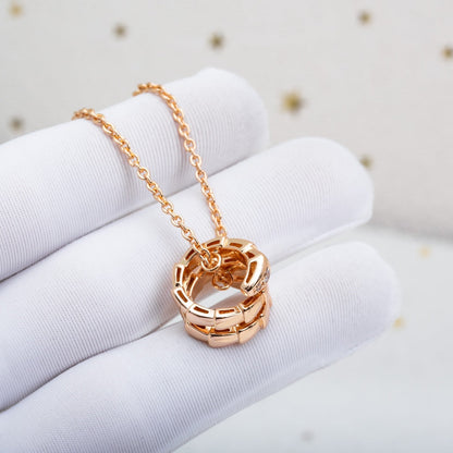 DIANA SERPENTI PINK GOLD NECKLACE DIAMOND
