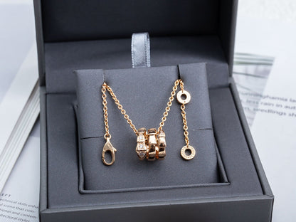 DIANA SERPENTI PINK GOLD NECKLACE DIAMOND