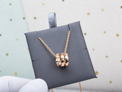 DIANA SERPENTI PINK GOLD NECKLACE DIAMOND