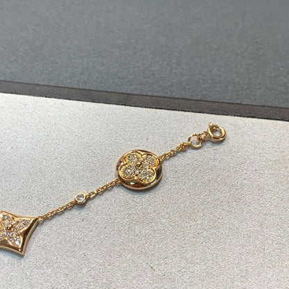 DIANA STAR AND SUN 4 MOTIFS GOLD DIAMONDS BRACELET