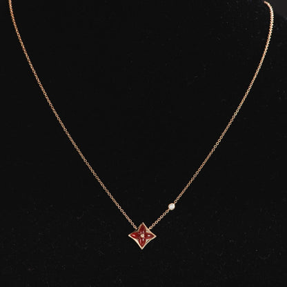 DIANA STAR NECKLACE PINK GOLD 1 DIAMOND