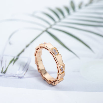 DIANA SERPENTI RING PINK GOLD  3MM