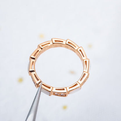 DIANA SERPENTI RING PINK GOLD DIAMOND MOP 3MM