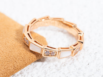 DIANA SERPENTI RING PINK GOLD DIAMOND MOP 3MM