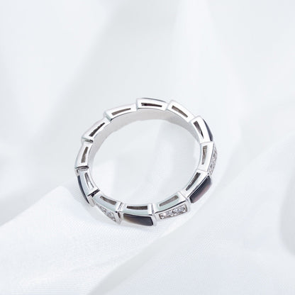 DIANA SERPENTI RING SILVER  DIAMOND BLACK MOP 3MM