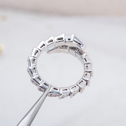 DIANA SERPENTI RING SILVER DIAMOND PAVED 4MM