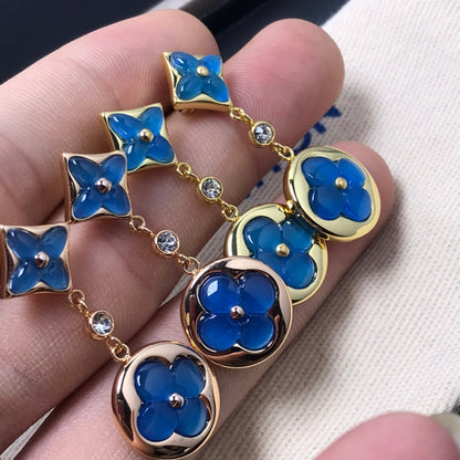 DIANA STAR AND SUN AGATE DIAMOND EARRINGS