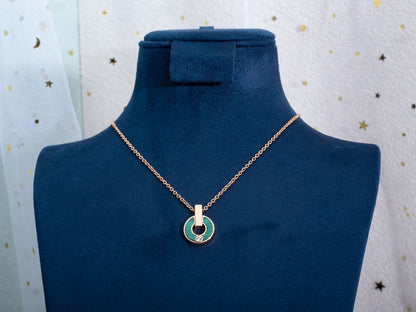 COLLIER DIANA GARI OR ROSE MALACHITE