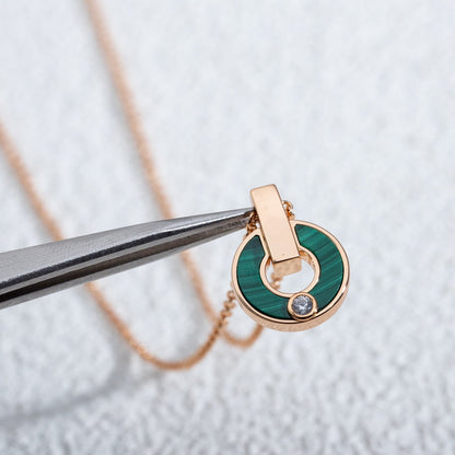 COLLIER DIANA GARI OR ROSE MALACHITE