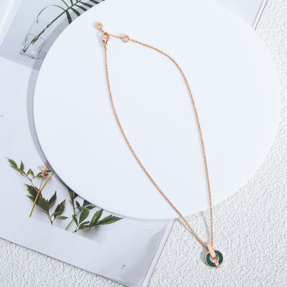 COLLIER DIANA GARI OR ROSE MALACHITE