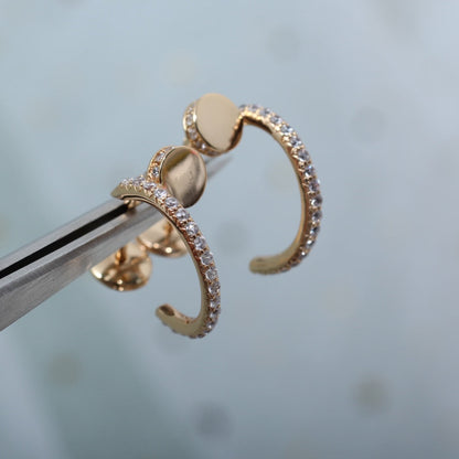DIANA JUSTE EARRINGS 12.75MM PINK GOLD DIAMOND