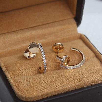 DIANA JUSTE EARRINGS 12.75MM PINK GOLD DIAMOND