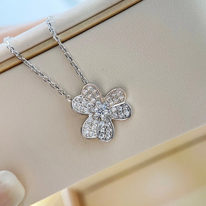 DIANA CLOVER DIAMOND NECKLACE SILVER