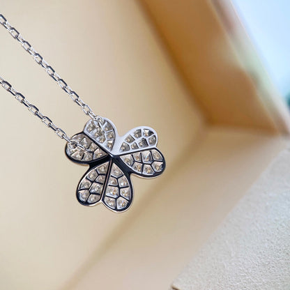 DIANA CLOVER DIAMOND NECKLACE SILVER