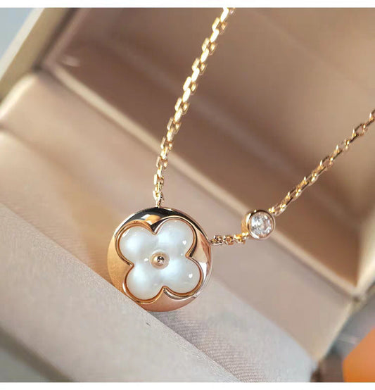 DIANA SUN MOP GOLD 1 DIAMOND NECKLACE