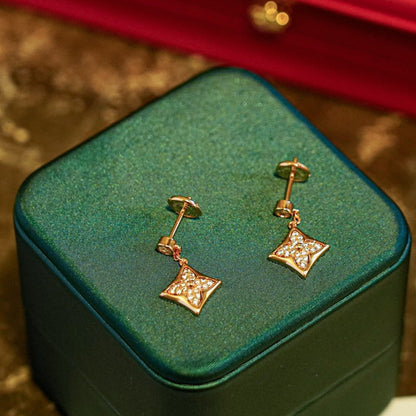 BOUCLES D'OREILLES DIANA STAR DIAMANTS OR