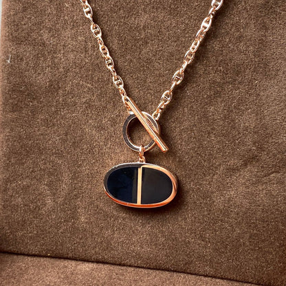 DIANA CHAINE VERSO BLACK CERAMIC NECKLACE