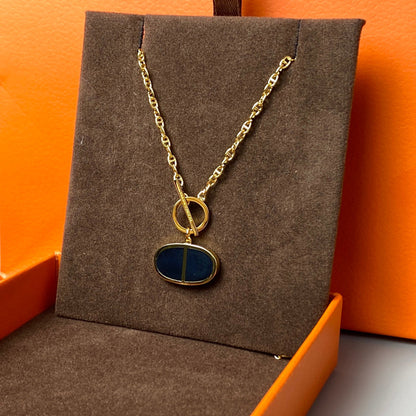 DIANA CHAINE VERSO BLACK CERAMIC NECKLACE