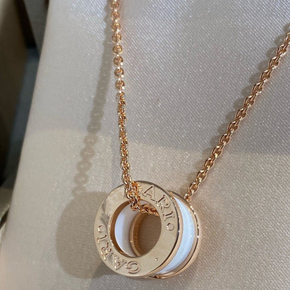 DIANA ZERO 1 WHITE CERAMIC PINK GOLD NECKLACE