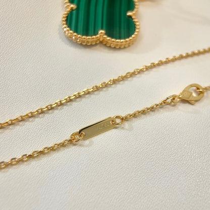 Collier en or et malachite Diana Clover 25 mm