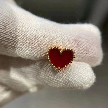 DIANA HEART CARNELIAN STUD EARRINGS