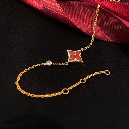 DIANA COLOR STAR CARNELIAN PINK GOLD DIAMOND BRACELET