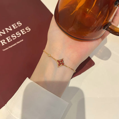 DIANA COLOR STAR CARNELIAN PINK GOLD DIAMOND BRACELET