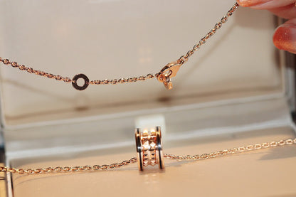DIANA ZERO 1 ROCK PEDANT PINK GOLD BLACK NECKLACE