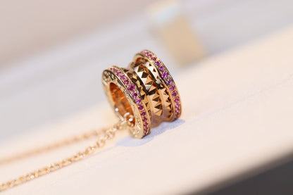 DIANA ZERO 1 ROCK PINK GOLD PINK DIAMOND NECKLACE