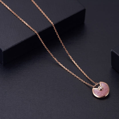 DIANA AMULETTE ROSE GOLD PINK MOP NECKLACE