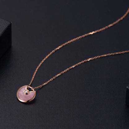 DIANA AMULETTE ROSE GOLD PINK MOP NECKLACE