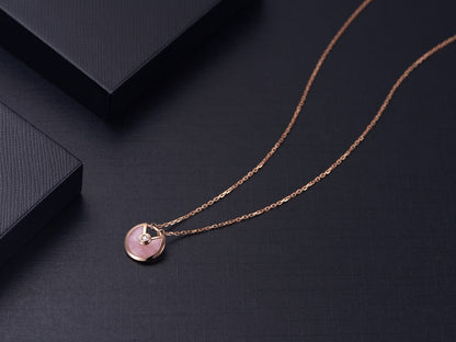 DIANA AMULETTE ROSE GOLD PINK MOP NECKLACE
