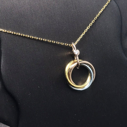 DIANA TRINITY SILVER GOLD PINK GOLD NECKLACE