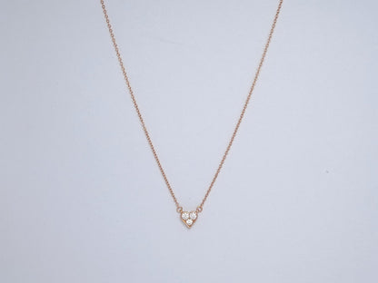 HEART 3 DIAMONDS PEDANT NECKLACE