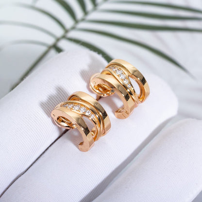DIANA ZERO 1 PINK GOLD DIAMONDS EARRINGS