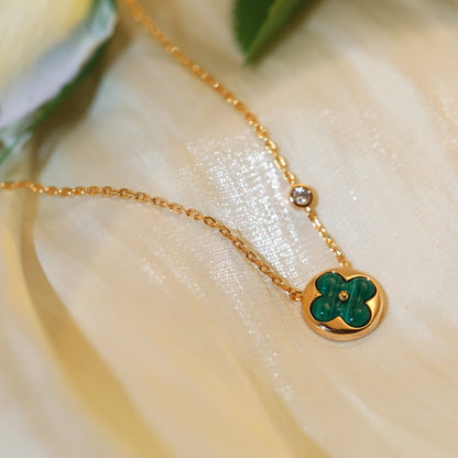 DIANA SUN PEDANT PINK GOLD 1 DIAMOND NECKLACE