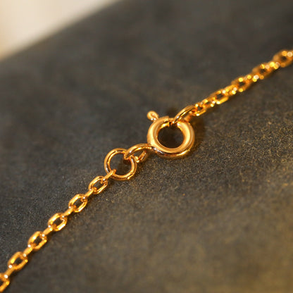 DIANA SUN PEDANT PINK GOLD 1 DIAMOND NECKLACE