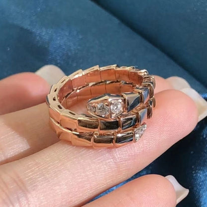 DIANA SERPENTS DOUBLE ROW DIAMOND RING