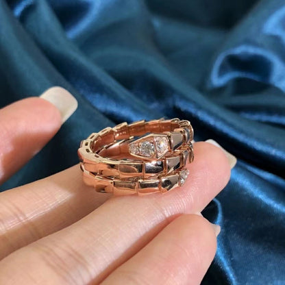 DIANA SERPENTS DOUBLE ROW DIAMOND RING